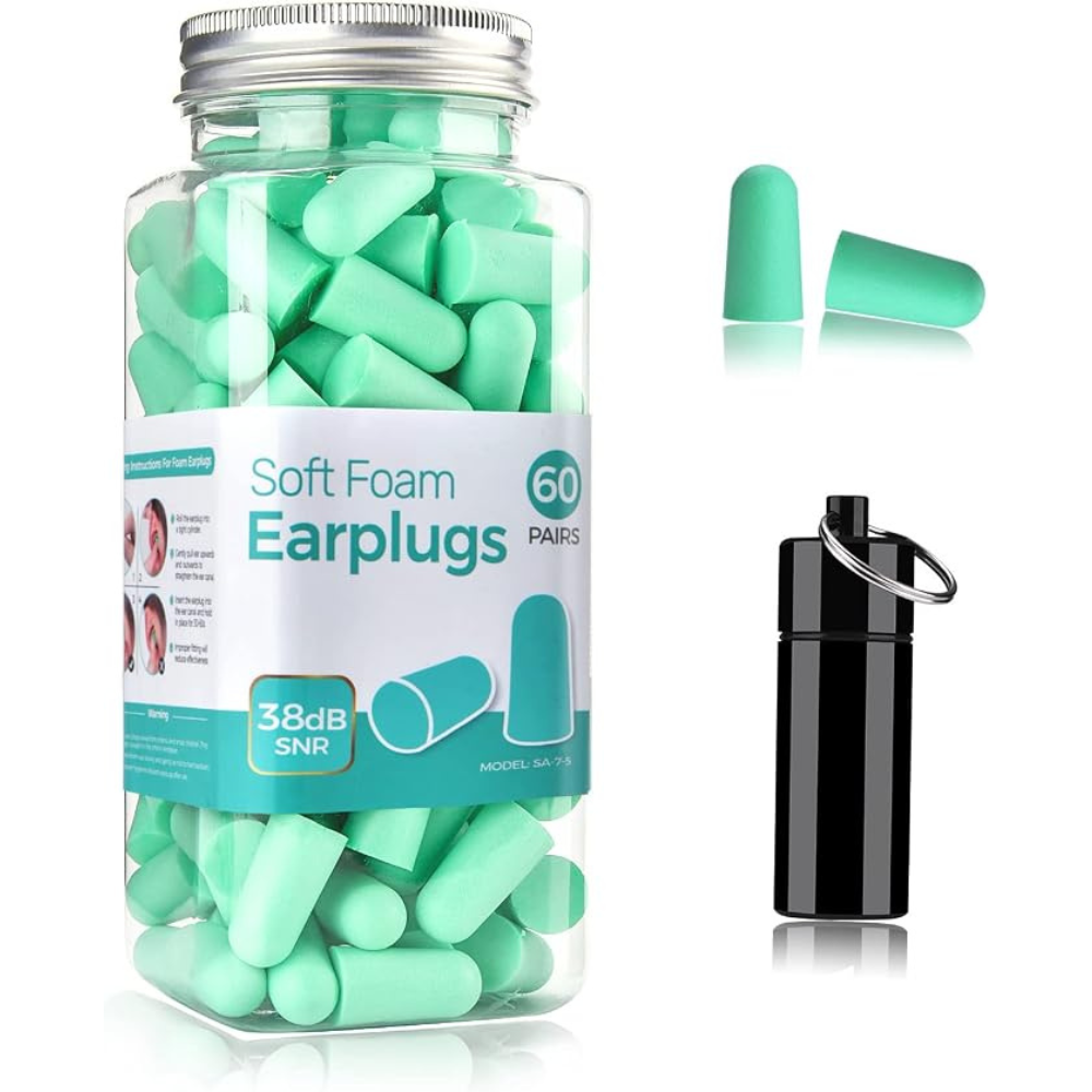 Soft Foam Earplugs — 60 Pairs