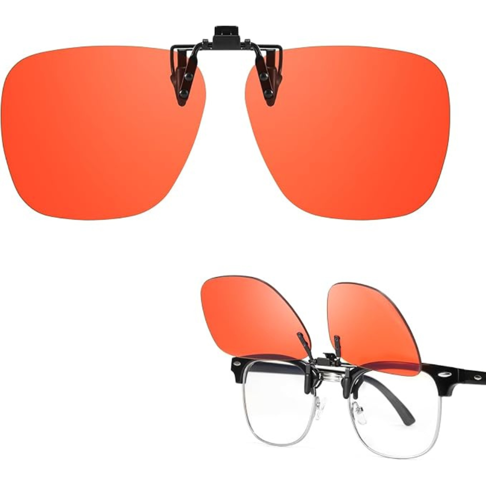 Orange Clip-On Light-Blocking Glasses